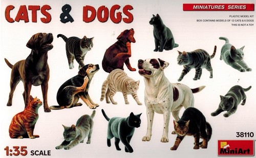 Miniart 38110 cats - cats, dogs