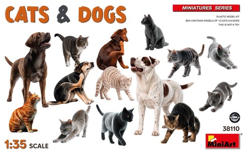 Miniart cats dogs hunde - miniart,