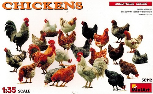 Miniart 38112 chickens - -,